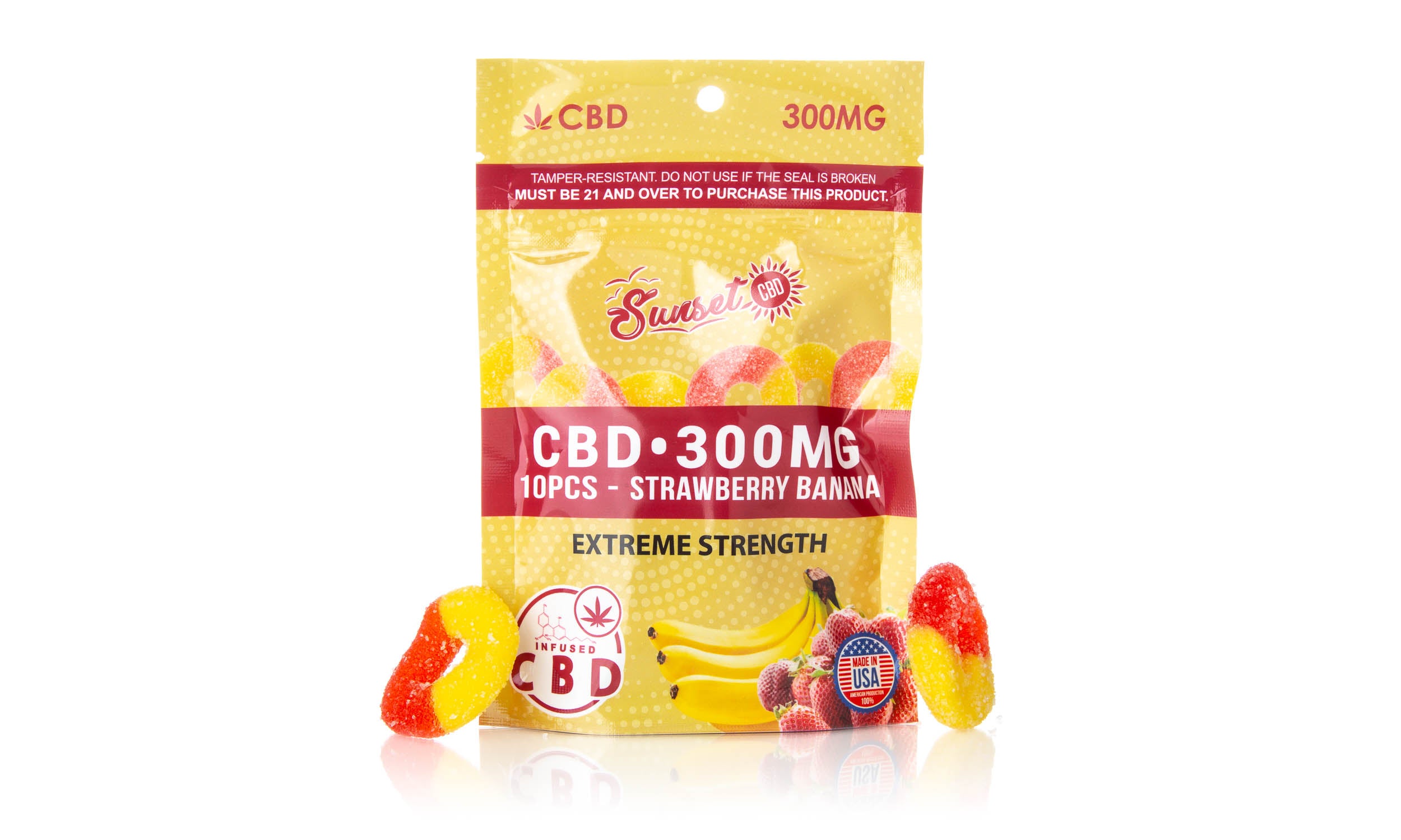 Sunset CBD Infused Gummy Rings Pack 300MG
