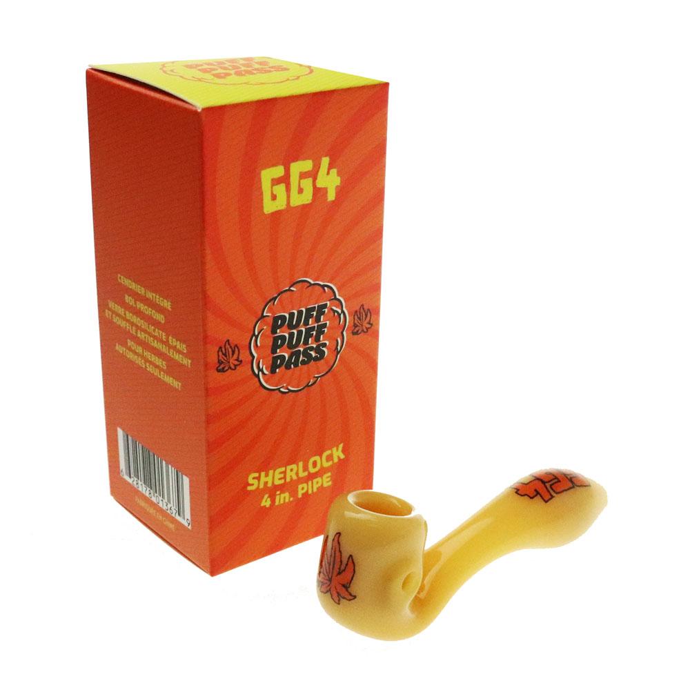 Puff Puff Pass Strain Sherlock Hand Pipes - Various Strain - 1 Count