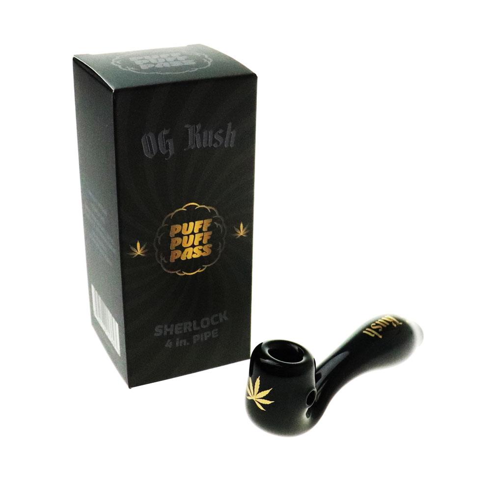 Puff Puff Pass Strain Sherlock Hand Pipes - Various Strain - 1 Count