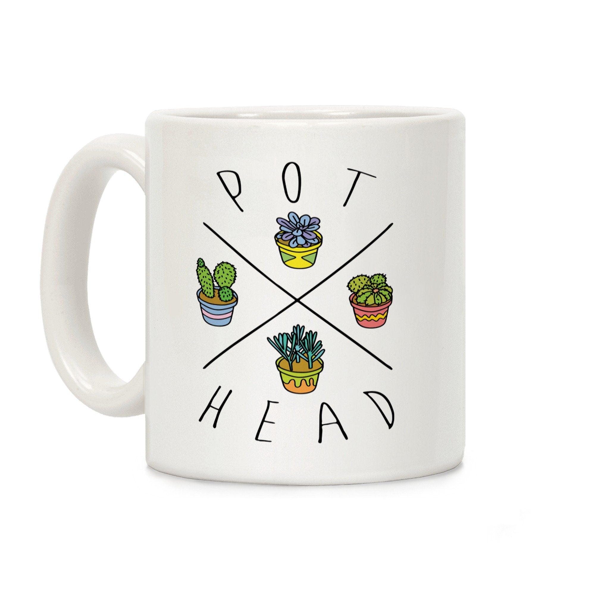 Pot Head Succulents Ceramic Coffee Mug by LookHUMAN