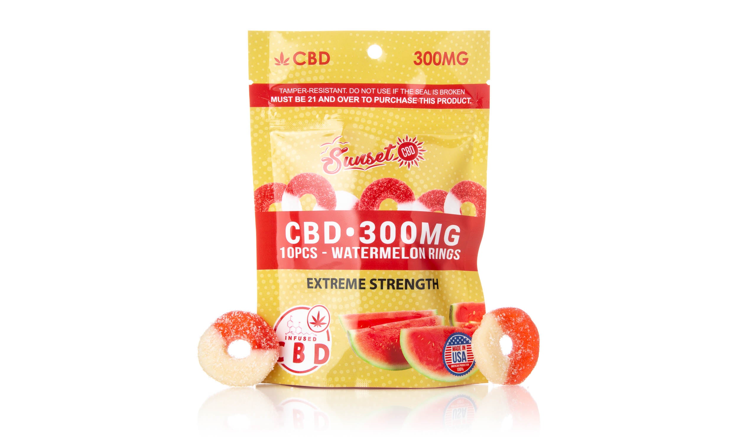 Sunset CBD Infused Gummy Rings Pack 300MG